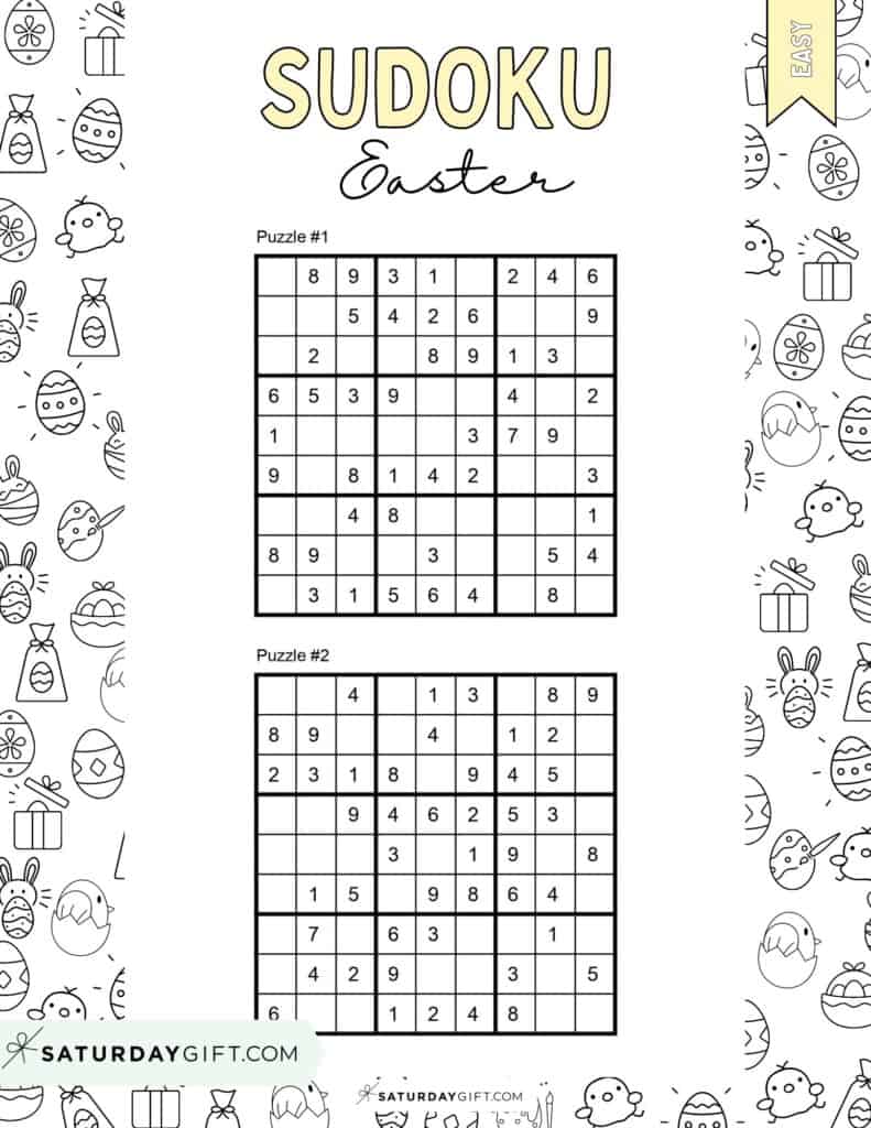 Easter sudoku puzzle printable - easy