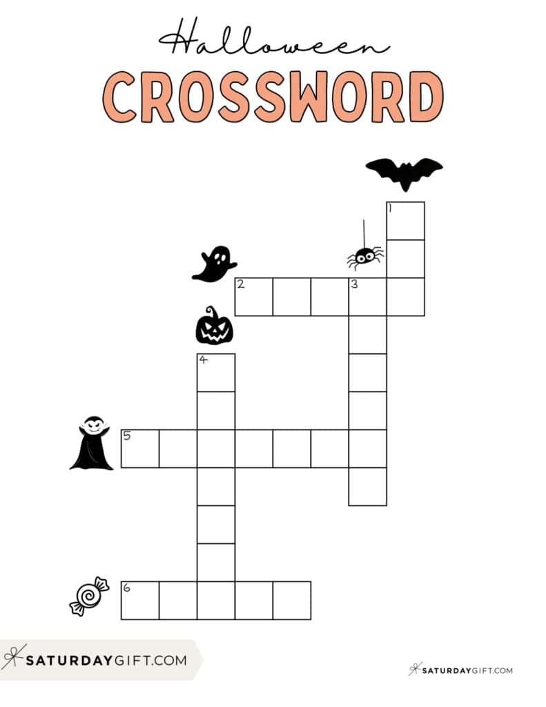 Easy Halloween crossword puzzle printable