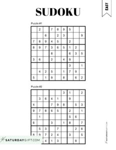 72 Free Printable Sudoku Puzzles | SaturdayGift