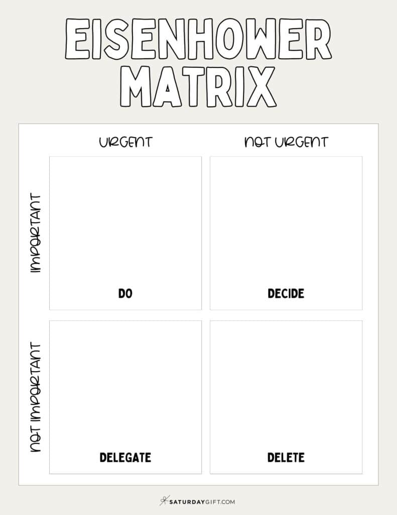 Eisenhower Box Template - Free Printable - Beige