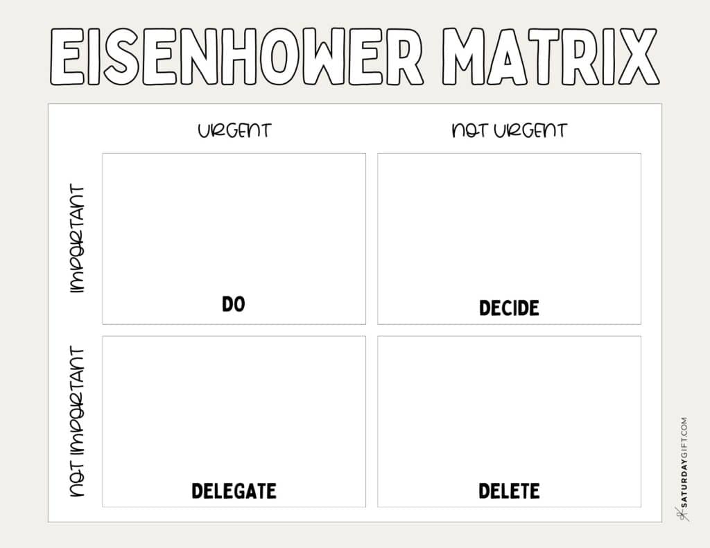 Eisenhower Matrix Printable - Free Template - Beige