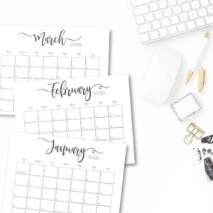 Elegant Printable Calendar 2026 by SaturdayGift - Readers' Favorite!