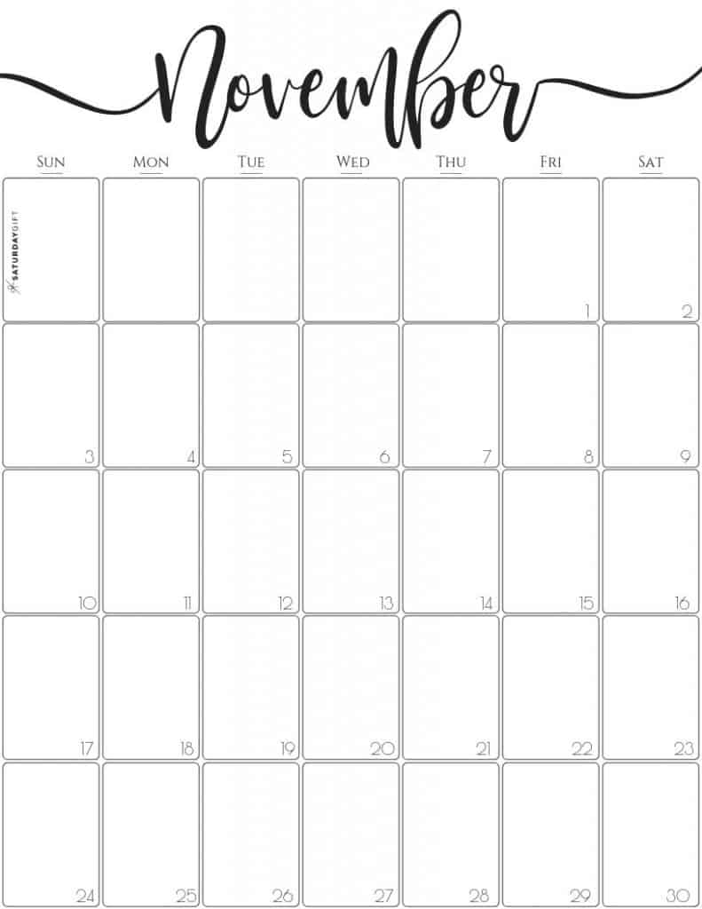 November 2019 Calendars Printable Calendar 2019 Printable November 