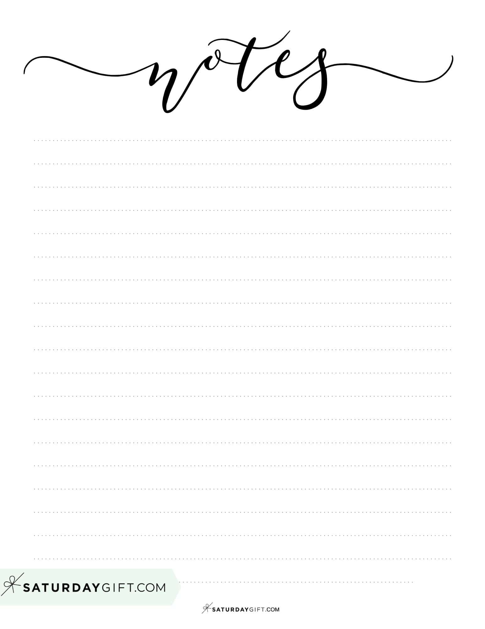 Note Pages - 43 Cute & Free Printable Note Paper Templates