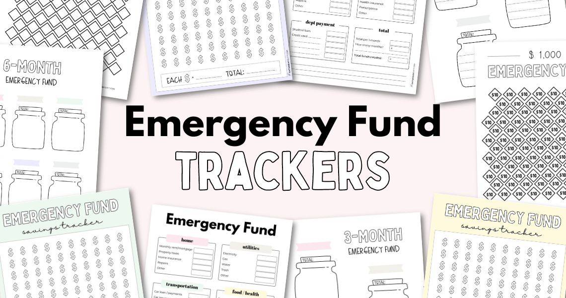 25 Cute & Free Emergency Fund Tracker Printable Templates | SaturdayGift