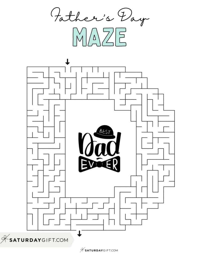 Father's Day maze printable - letter D