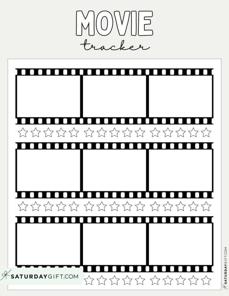 Film Tracker Printable Template - Beige
