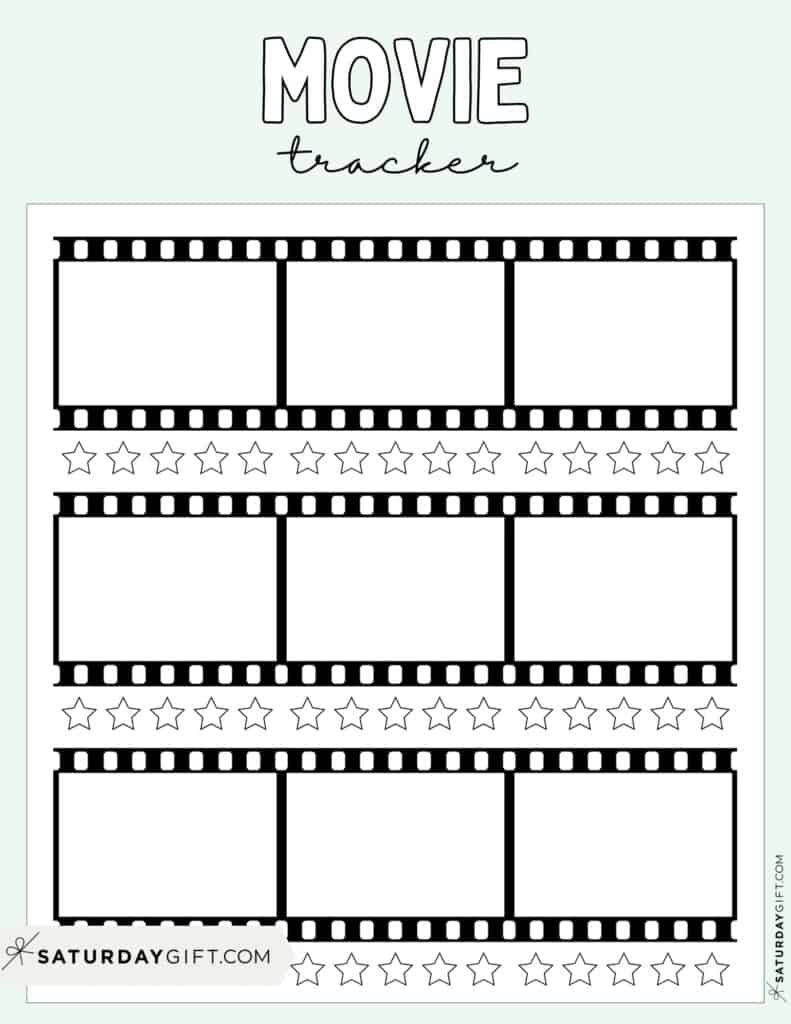 Film Tracker Printable Template - Green