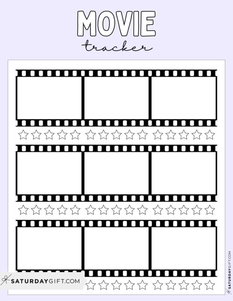 Film Tracker Printable Template - Lilac