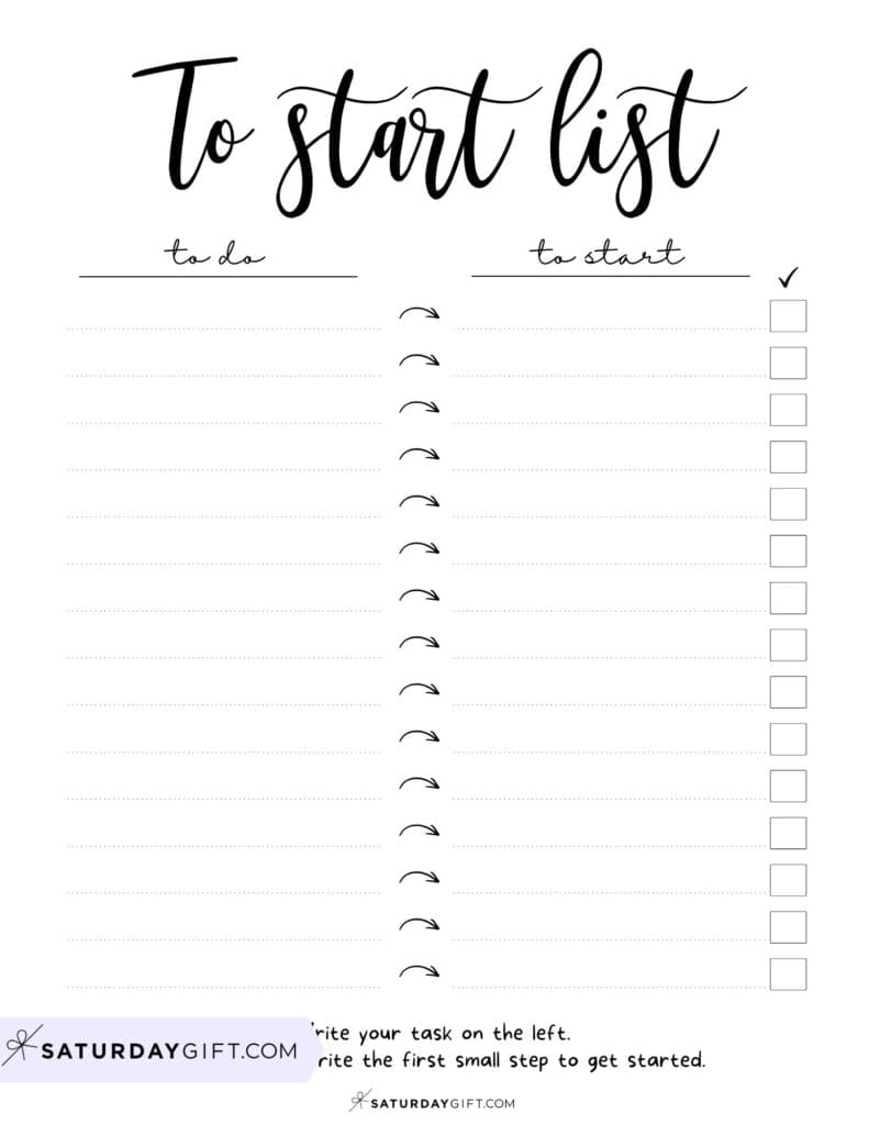 First Step Planner Printable &ndash; Elegant Script Minimal Design | SaturdayGift