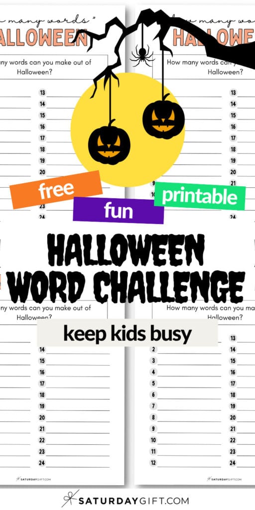 Free Fun & Printable Halloween Challenge - Keep Kids Busy | SaturdayGift