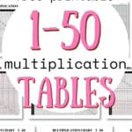 Free Printable 1-50 Multiplication Tables - Homeschool Friendly | SaturdayGift