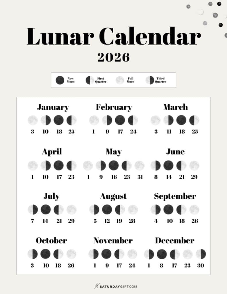 Free Printable 2026 Lunar Calendar Beige