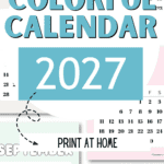 Free Printable Colorful Calendar 2027 - Print At Home | SaturdayGift