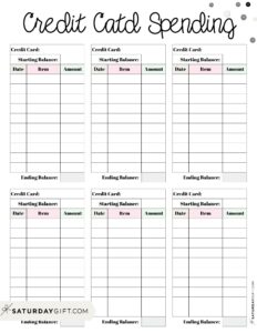 Printable Credit Card Spending Tracker + Tips