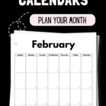 Free Printable February Calendars - Plan Your Month | SaturdayGift