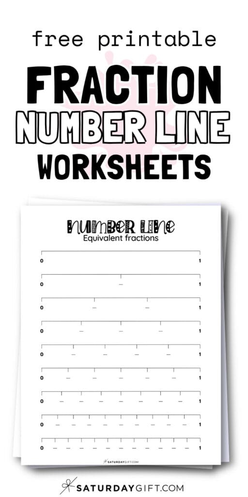 Free Printable Fraction Number Line Worksheets | SaturdayGift