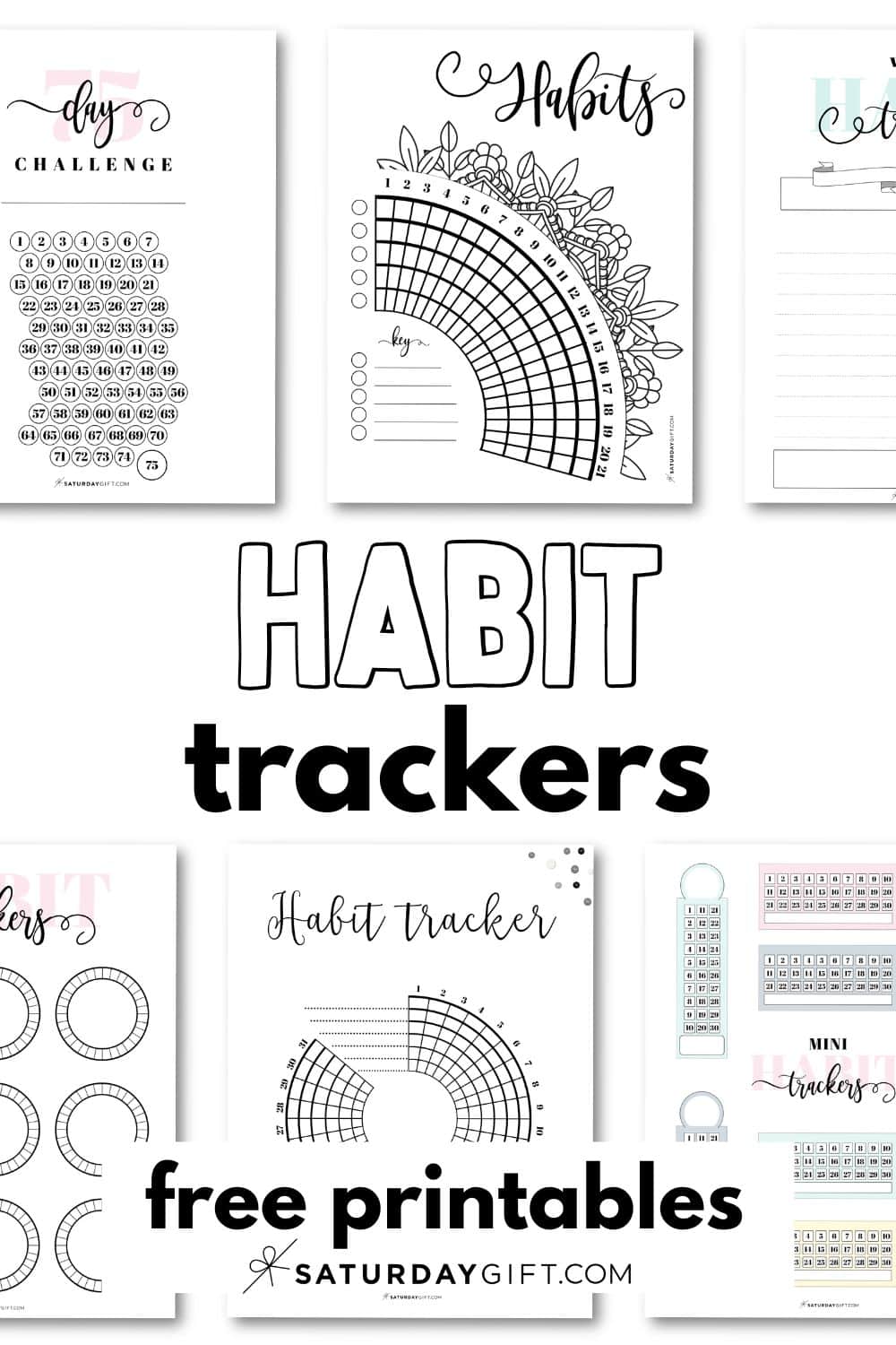 Free Printable Habit Tracker Templates | SaturdayGift