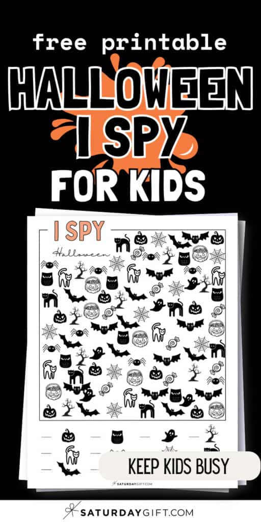 Free Printable Halloween I Spy For Kids - Keep Kids Busy | SaturdayGift
