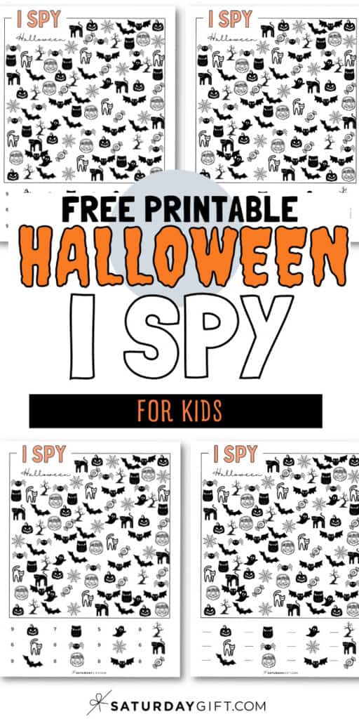 Free Printable Halloween I Spy - For Kids | SaturdayGift