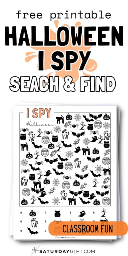 Free Printable Halloween I Spy Search & Find - Classroom Fun | SaturdayGift