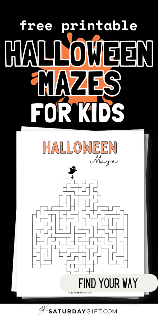 Free Printable Halloween Mazes For Kids - Find Your Way | SaturdayGift