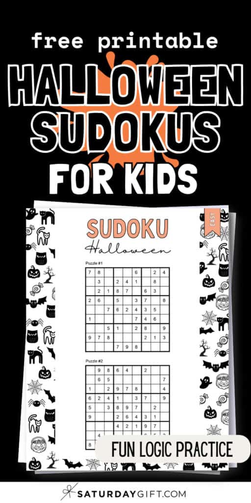 Free Printable Halloween Sudokus For Kids - Fun Logic Practice | SaturdayGift
