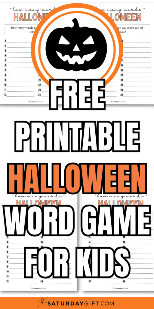 Free Printable Halloween Word Game For Kids | SaturdayGift