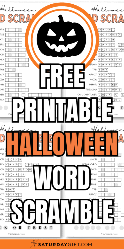 Free Printable Halloween Word Scramble | SaturdayGift