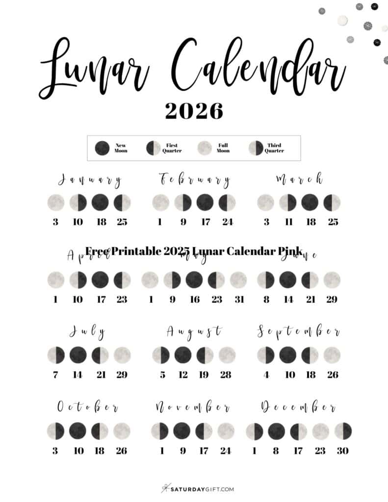 Free Printable Lunar Calendar 2026