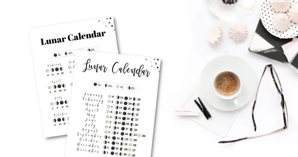 Free Printable Lunar Calendar by SaturdayGift