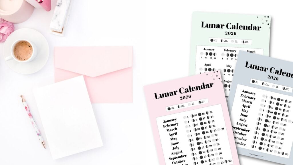 Free Printable Moon Phase Calendars 2026 by SaturdayGif