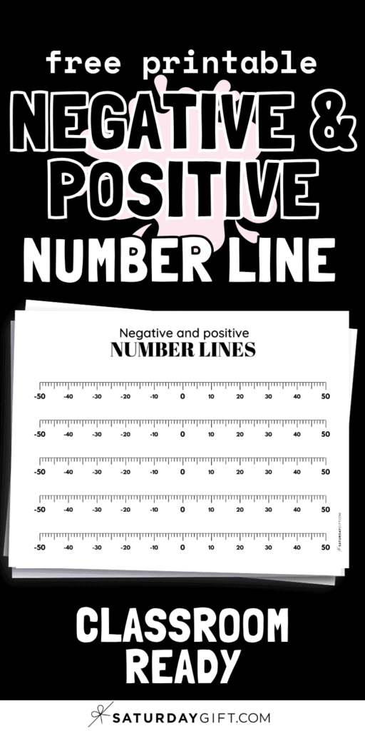 Free Printable Negative & Positive Number Line - Classroom Ready | SaturdayGift