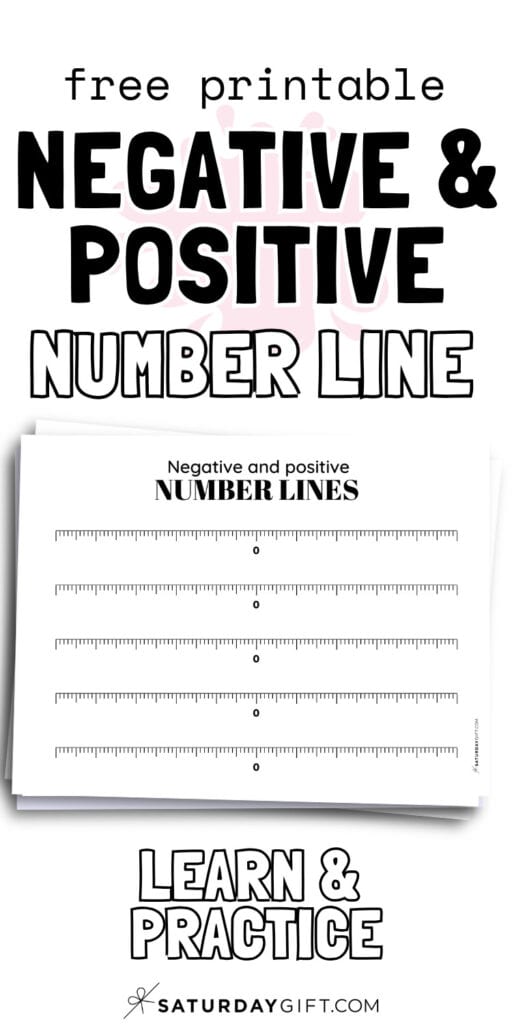 Free Printable Negative & Positive Number Line - Learn & Practice | SaturdayGift