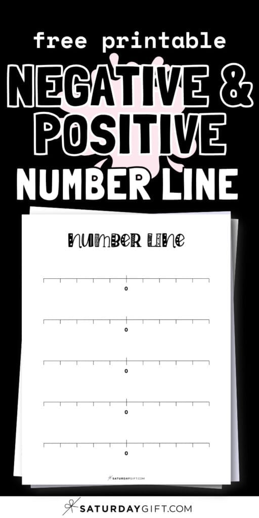 Free Printable Negative & Positive Number Line PDFs | SaturdayGift