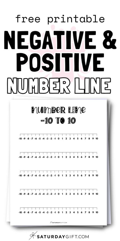 Free Printable Negative & Positive Number Line | SaturdayGift
