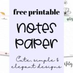 Free Printable Notes Paper Templates - Cute simple and elegant designs | SaturdayGift