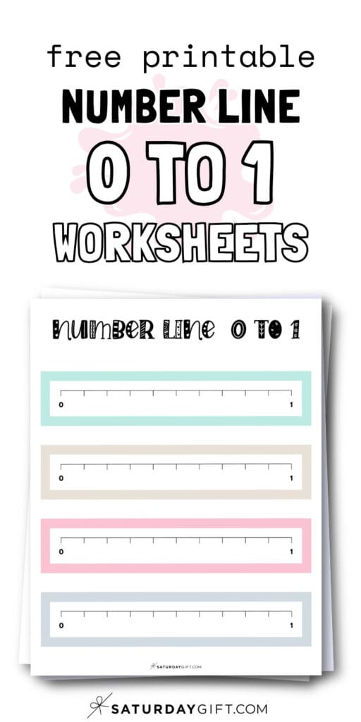 Free Printable Number Line 0 to 1 Worksheets | SaturdayGift