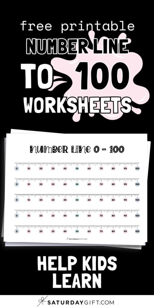 Free Printable Number Line to 100 Worksheet PDFs | SaturdayGift
