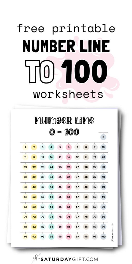 Free Printable Number Line to 100 Worksheets | SaturdayGift