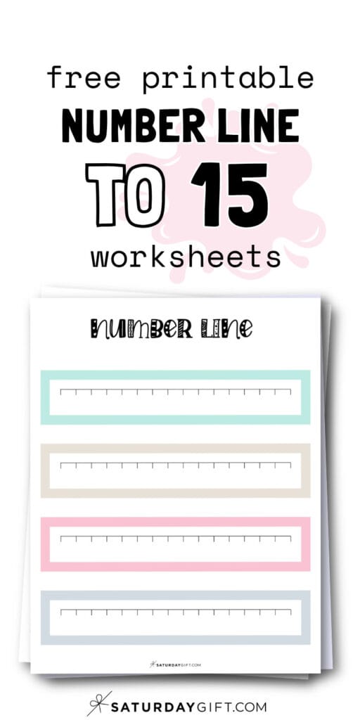 Free Printable Number Line to 15 Worksheets | SaturdayGift