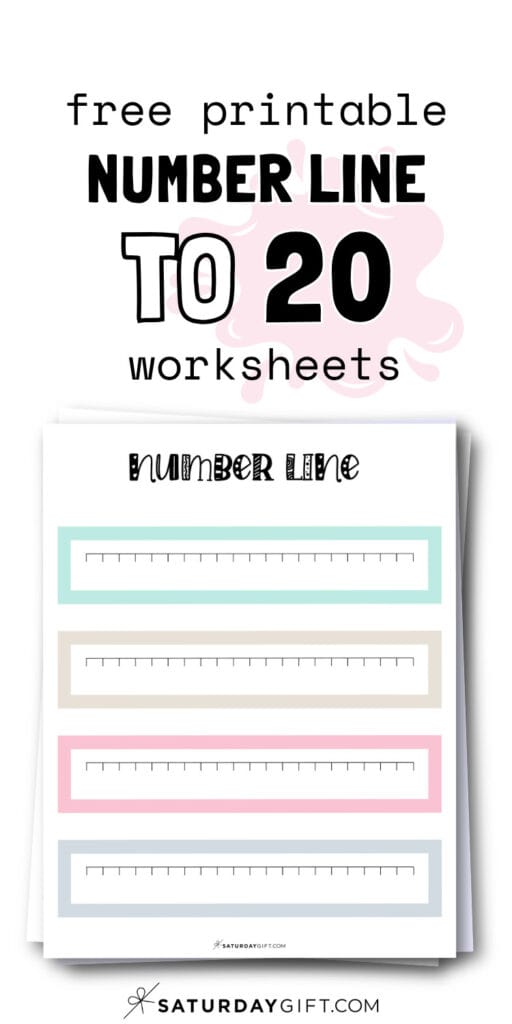 Free Printable Number Line to 20 Worksheets | SaturdayGift