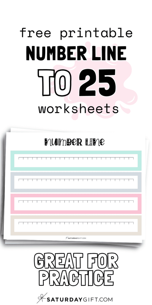 Free Printable Number Line to 25 Worksheets - Great for Practice SaturdayGift