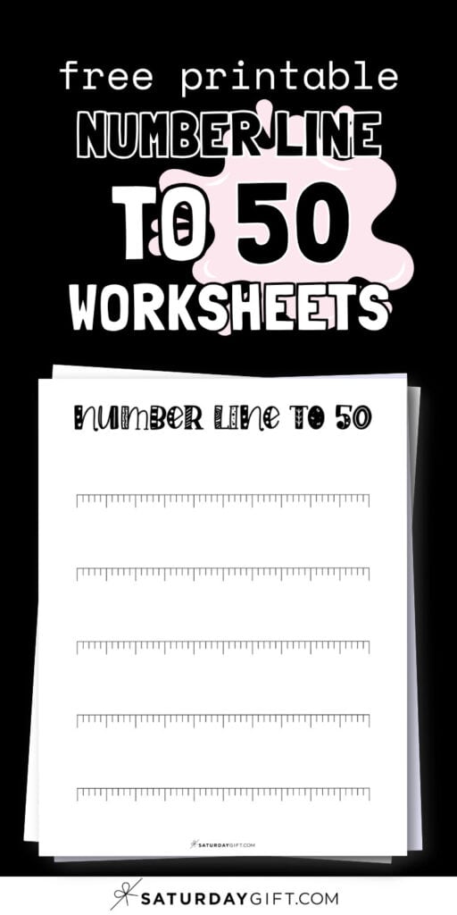 Free Printable Number Line to 50 Worksheet PDFs | SaturdayGift