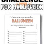 Free Printable Word Challenge For Halloween - Classroom Fun | SaturdayGift