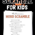 Free Printable Word Scramble For Kids - For Halloween | SaturdayGift