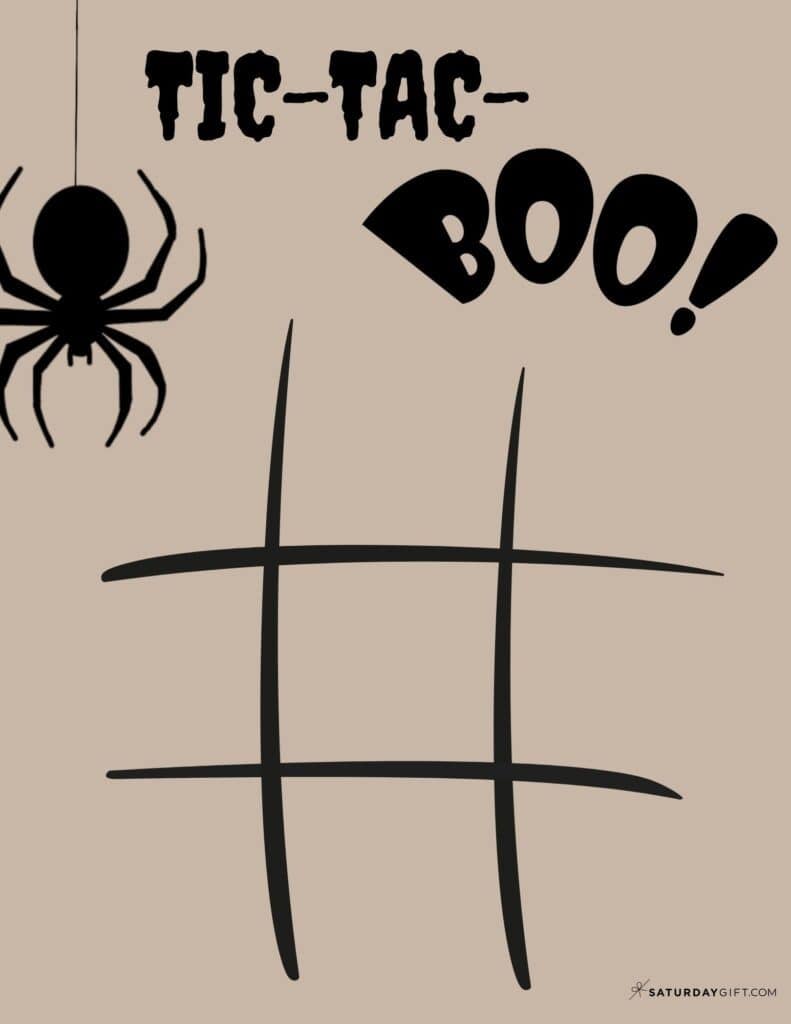 Free printable Halloween Game Tic Tac Boo