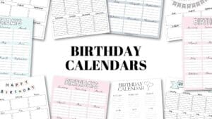 Birthday Calendar Templates - 26 Cute & Free Printables | SaturdayGift