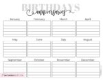 Birthday Calendar Templates - 26 Cute & Free Printables | SaturdayGift