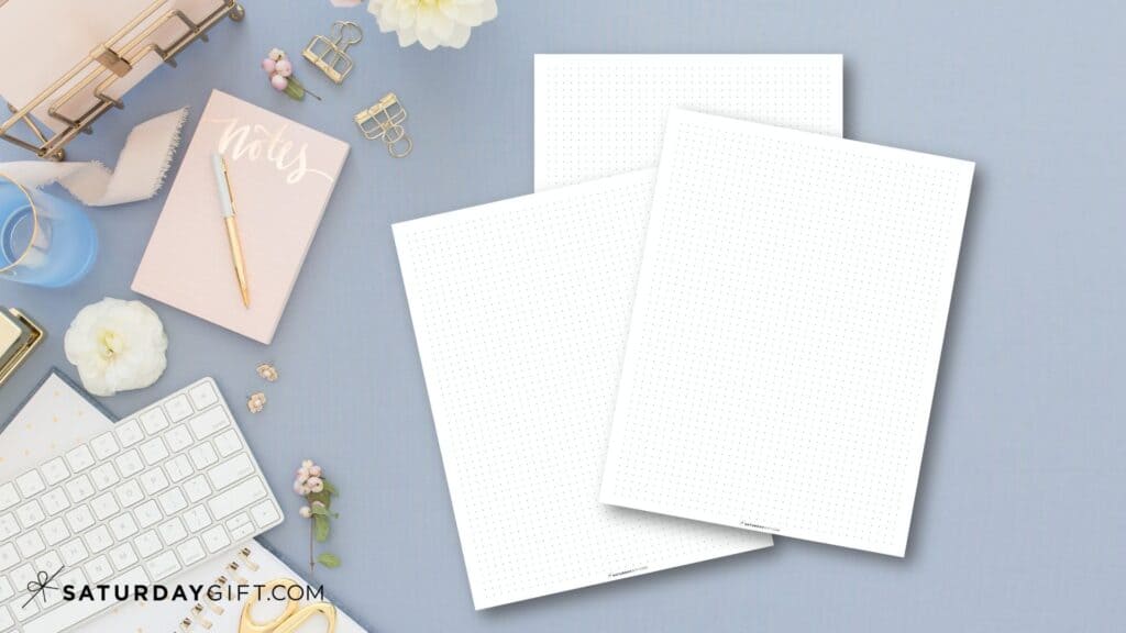 Free printable dot grid paper for your bullet journal Featured Image | SaturdayGift